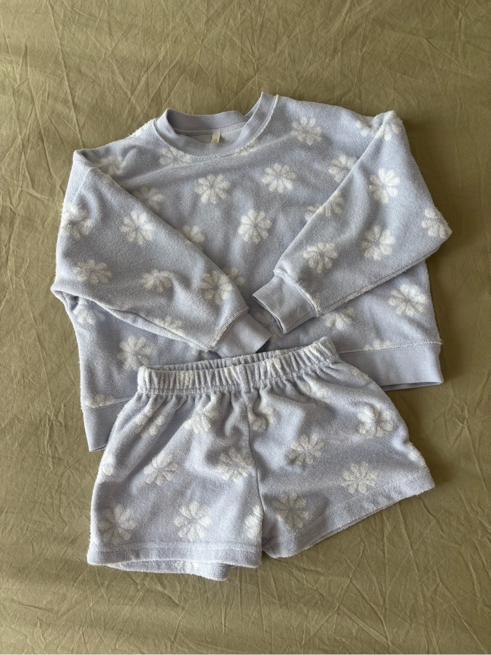Rylee + Cru Light Lavender Floral Fleece Pajama Set 4-5y